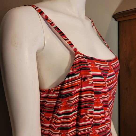 Loft Ann Taylor Aztec Print Rayon Babydoll Dress Sleeveless 16P Knee Length - Picture 8 of 12